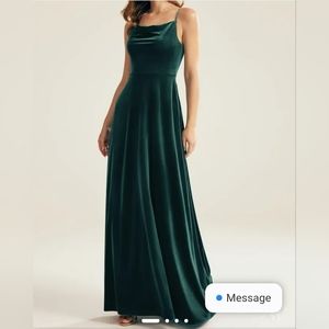Velvet Dark Green Formal Dress